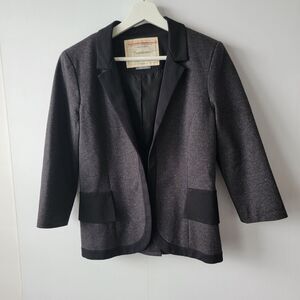 Anthropologie Cartonnier womens  Hadley Tuxedo Blazer Jacket sz 6 Peplum Ruffle
